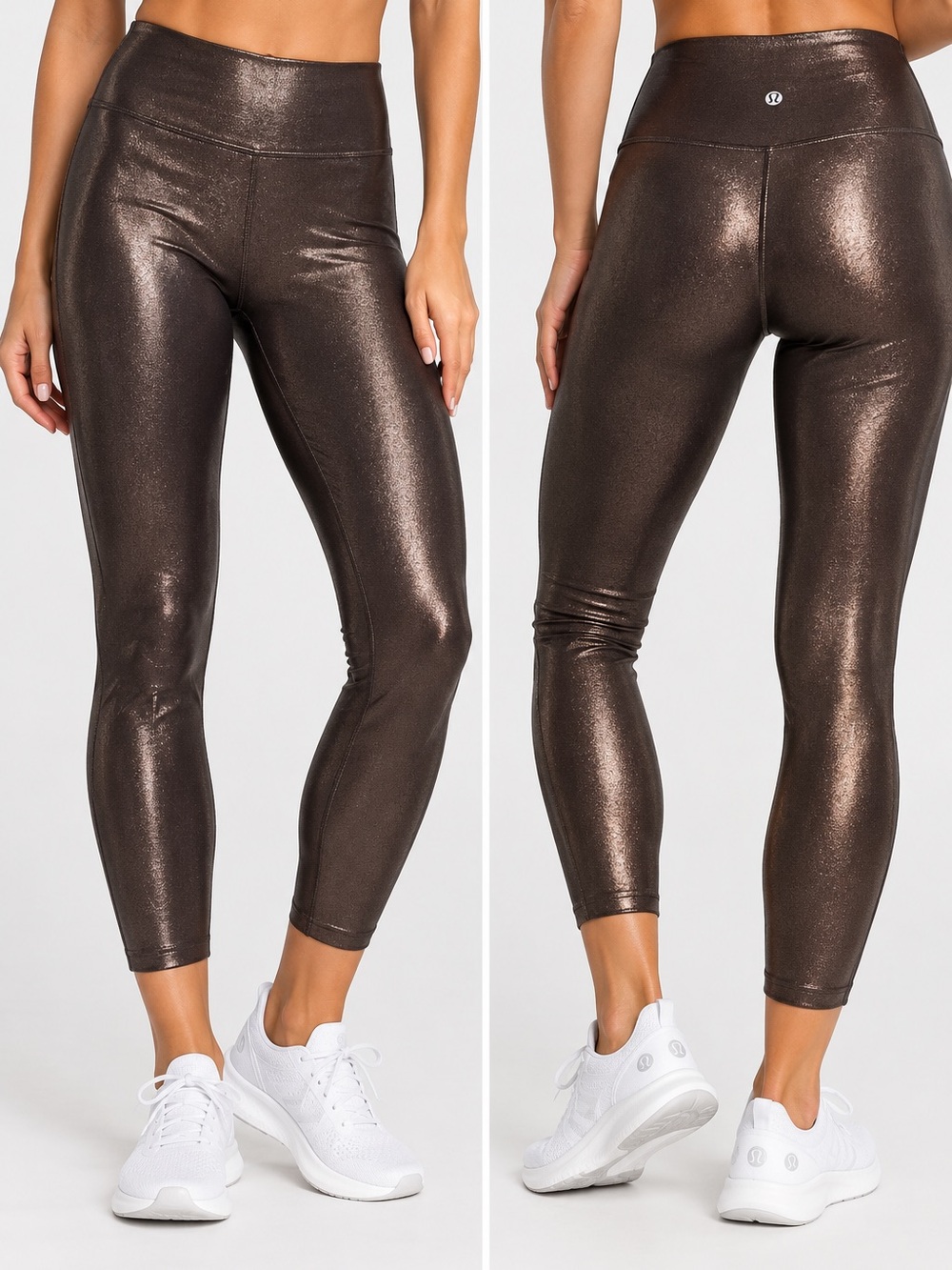 lululemon athletica Metallic Brown High-Rise Crop Leggings